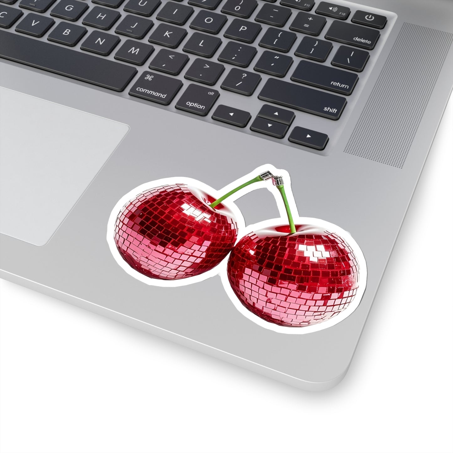Disco Cherries Sticker Decal, Red Mirror Fruit Art Vinyl Laptop Cute Waterbottle Tumbler Car Waterproof Bumper Clear Aesthetic Die Cut Wall Starcove Fashion