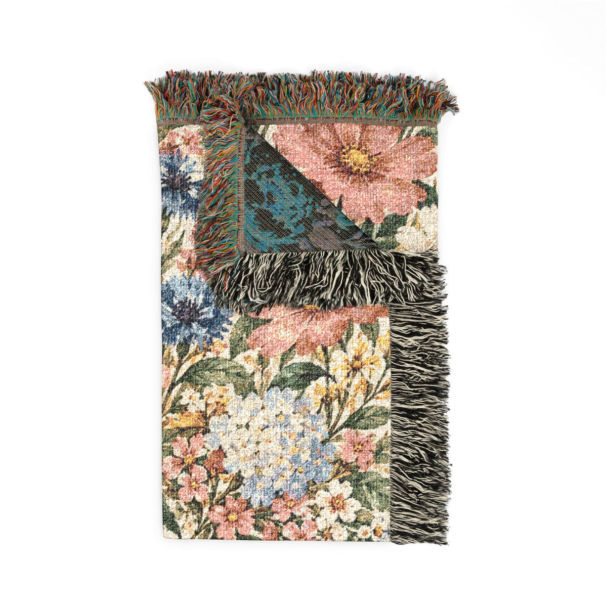 Personalized Grandmother Woven Blanket Tapestry, Grandma Nana Floral Throw Custom Kids Names Mimi First Time Cotton Small Large Wall Hanging
