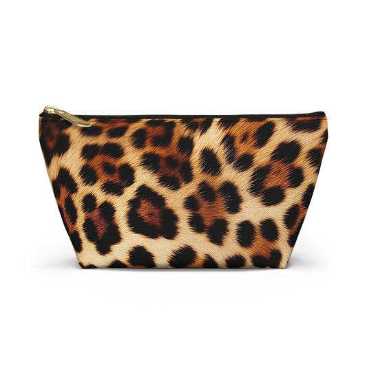 Leopard Print Pouch Bag, Animal Cheetah Canvas Travel Wash Makeup Toiletry Bath Organizer Zip Cosmetic Accessory Large Small Zipper Starcove Fashion