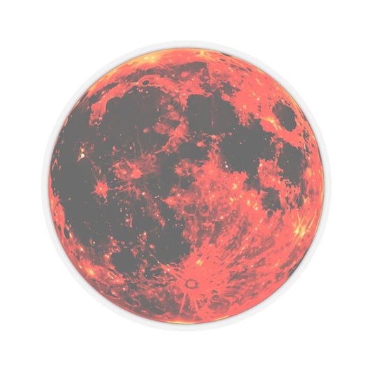 Red Blood Sticker Decal, Planet Lunar Halloween Art Vinyl Laptop Waterbottle Tumbler Car Waterproof Bumper Clear Aesthetic Die Cut Wall