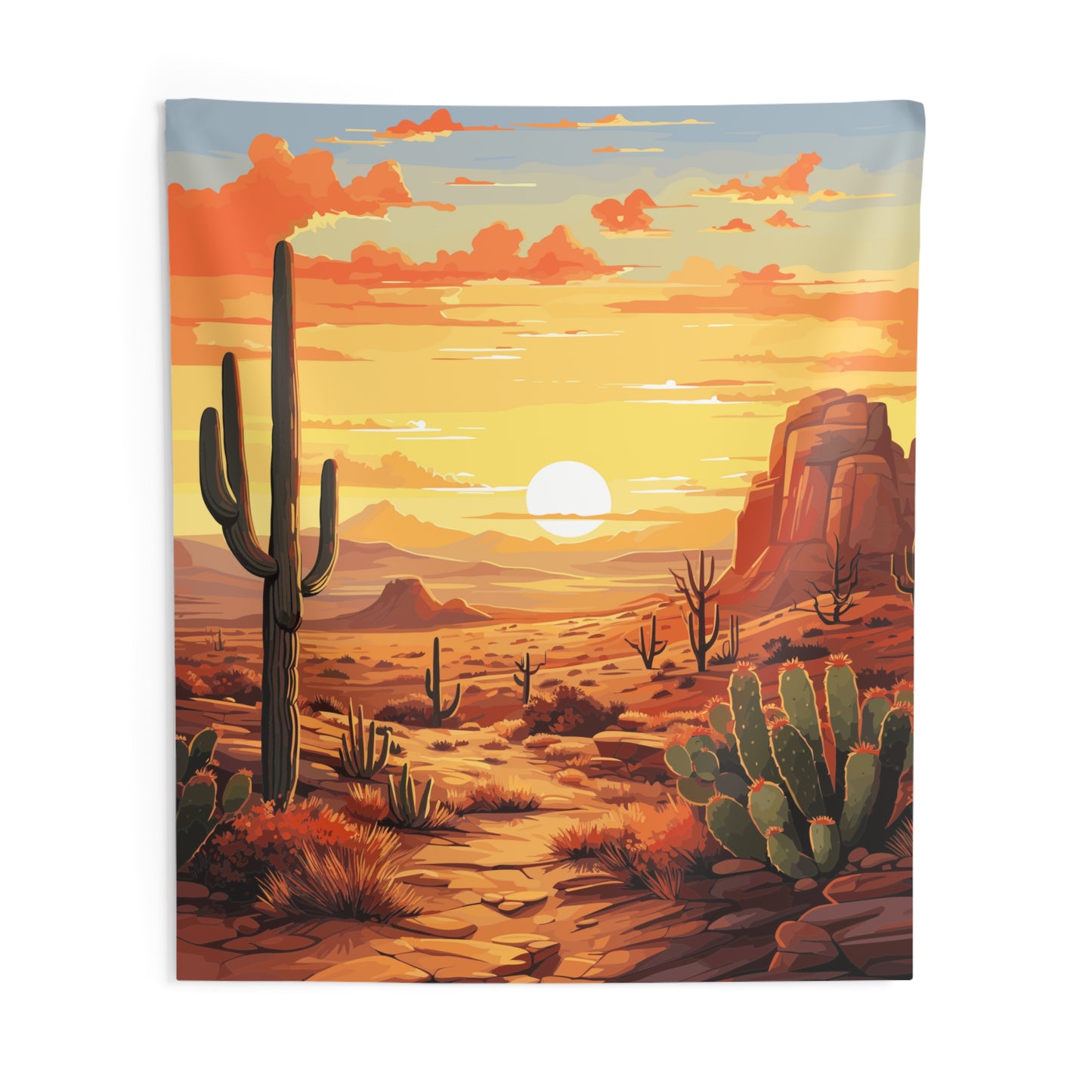 Desert Sunset Tapestry, Cactus Wall Art Hanging Vertical Indoor Aesthetic Large Small Decor Bedroom College Dorm Room Starcove Fashion