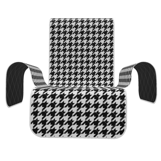Houndstooth Sofa Couch Cover, Black and White Dog Pets Slipcovers Recliner Futon Wing Furniture Living Room Chair Leather Protector
