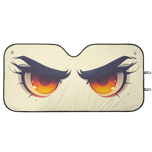 Angry Eyes Car Sun Shade, Anime Front Windshield Coverings Blocker Auto Protector Window Visor Screen Cover Shield Men Women SUV Truck