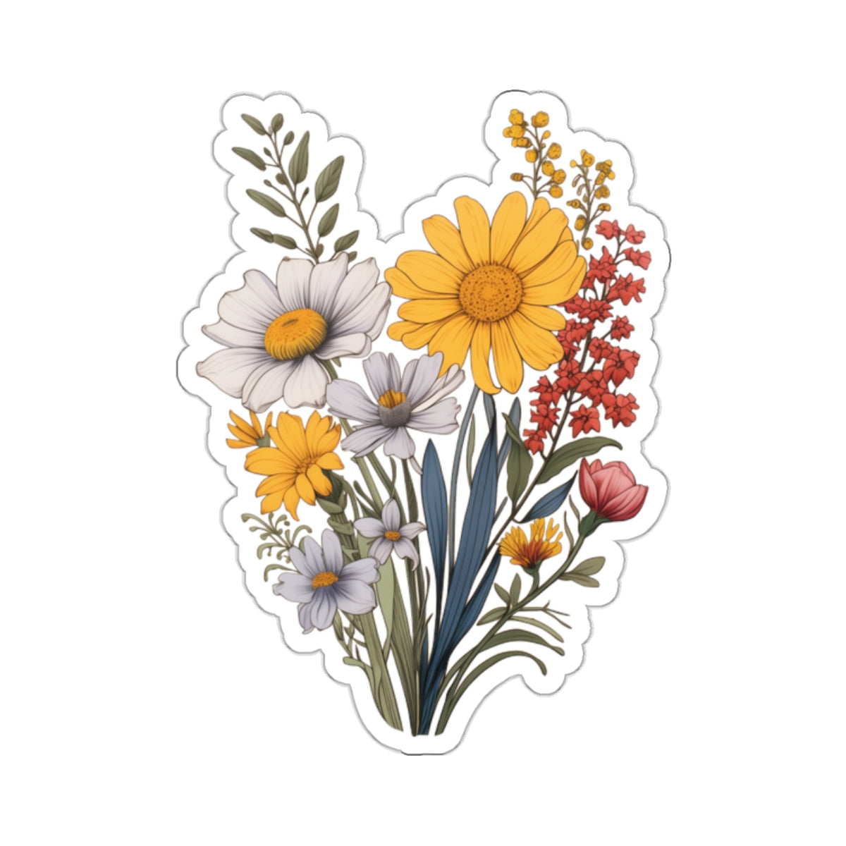 Spring Flowers Clear Sticker