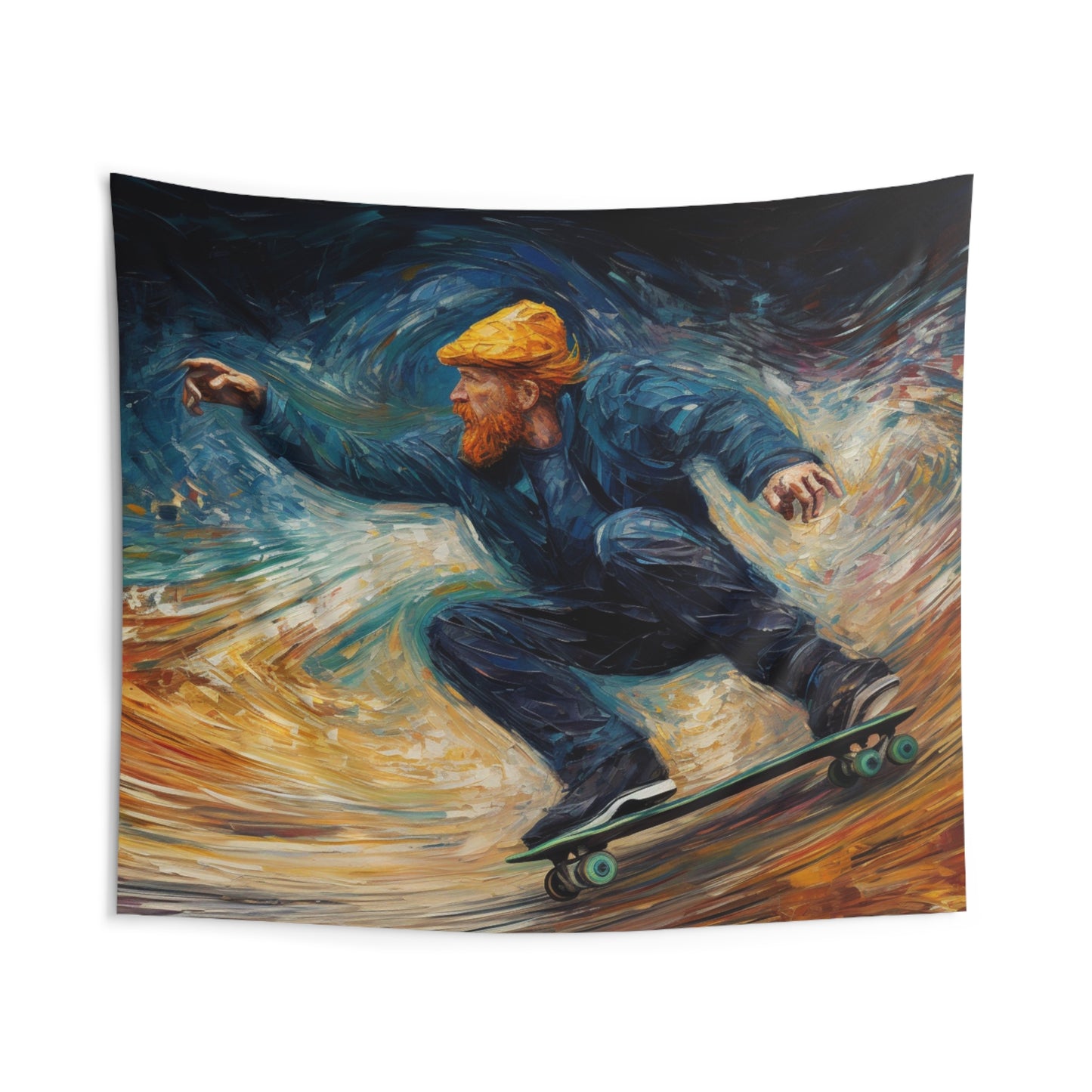 Skater Tapestry, Skateboard Skate Wall Art Hanging Cool Unique Landscape Aesthetic Large Small Decor Bedroom College Dorm Room Starcove Fashion