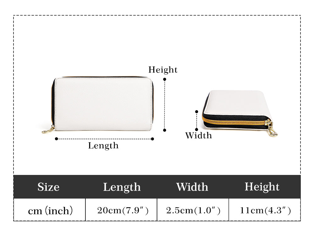 Black Cat Full Moon Leather Wallet Women, Retro Vintage Vegan Zipper Zip Around Coins Credit Cards Pocket Cash Ladies Slim Clutch Purse