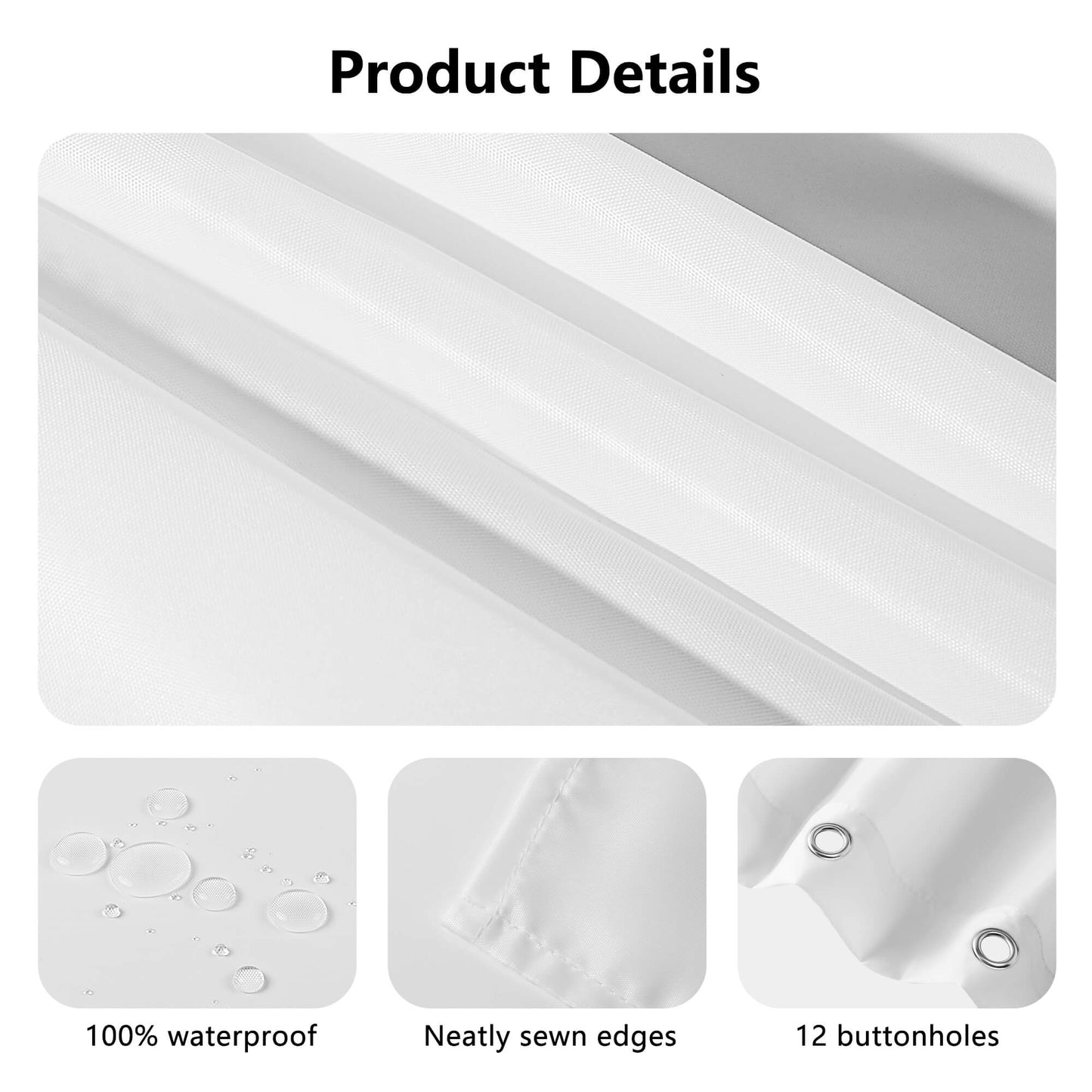 Botanical Wildflowers Shower Curtain with Hooks Rings, Floral Boho Fabric Unique Bath Bathroom Decor Cool Unique Housewarming Home Gift