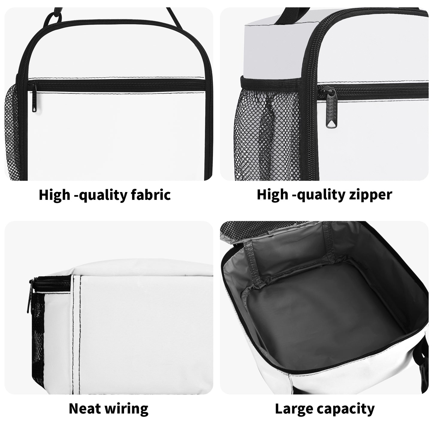 Rainbow Tie Dye Insulated Meal Lunch Box Bag, Colorful Food Container School Ladies Adult Kids Women Teens Men Black School Work Handbag