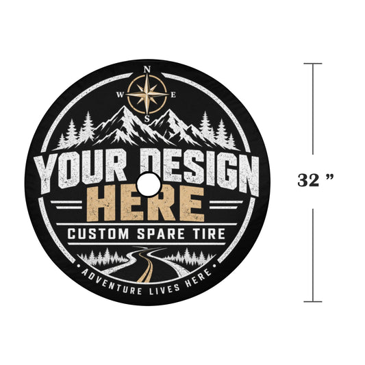 Custom Spare Tire Cover, Personalized Photo Text Logo Back Wheel Backup Camera Hole Auto Vehicle Unique Camping Design RV Back Gift