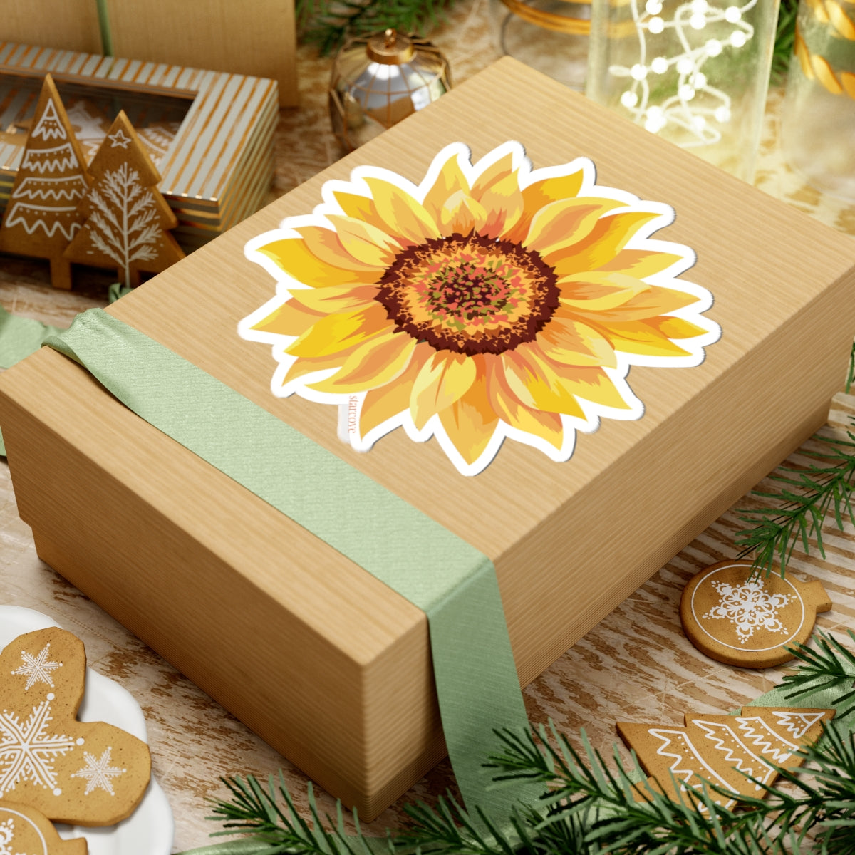 Sunflower Decal, Yellow Flower Art wall decor Small Large stickers For Laptop Vinyl Cute Waterproof Waterbottle Tumbler Car Bumper Aesthetic - Starcove Fashion