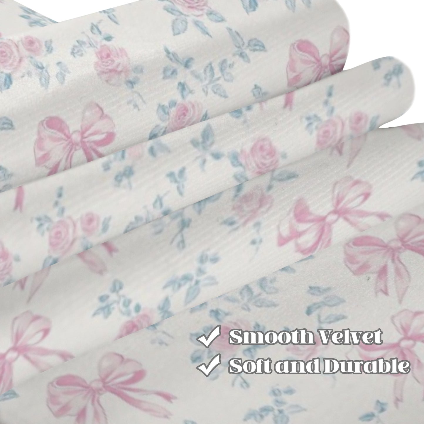 Pink Bows White Floral Modern Window Curtain, Flowers Coquette Kitchen Living Room Bedroom Bathroom Fabric Unique Rod Pocket Decor Home - Starcove Fashion