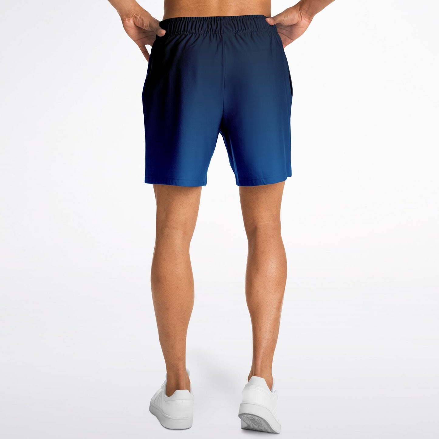 Blue Ombre Men Shorts, Gradient Tie Dye Beach Male Casual with Pockets 7 Inch Inseam Drawstring Casual Designer Cool Summer