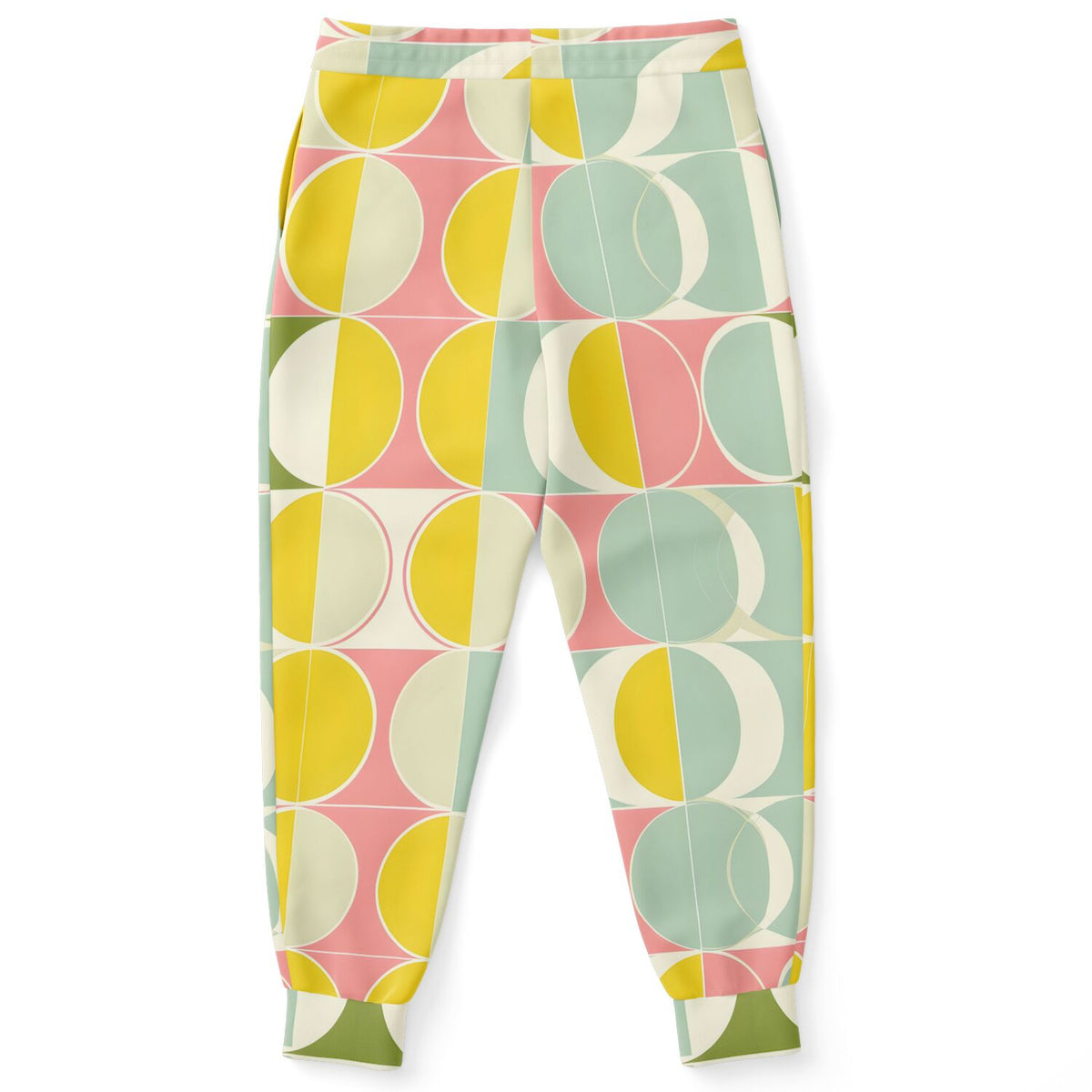Mid Century Modern Joggers Sweatpants Pockets, Yellow Women Men Female Ladies Fleece Comfy Cotton Sweats Pants Loungewear Bottoms