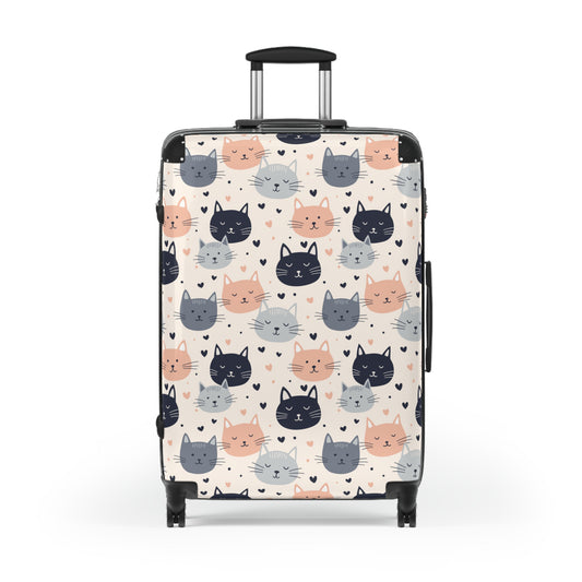 Suitcase Luggage With Cats On It, Kittens Cute Art Carry On 4 Wheels Cabin Travel Small Large Set Rolling Spinner Lock Hard Shell Case