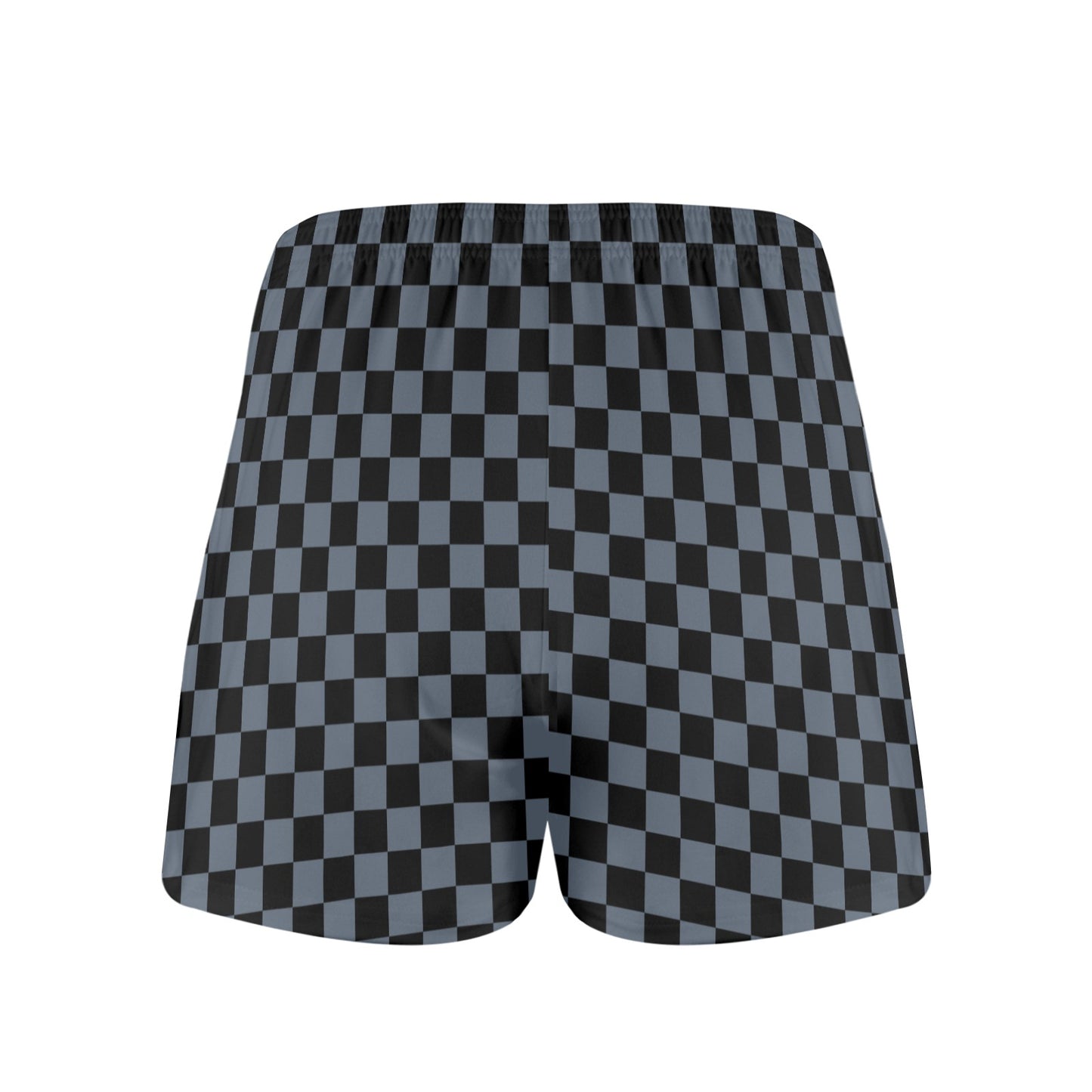 Grey Black Checkered Men Pajama Shorts, Check Short Sleep Lounge PJ Bottoms Sleepwear Boxer Shorts Male Guys Pyjamas Soft