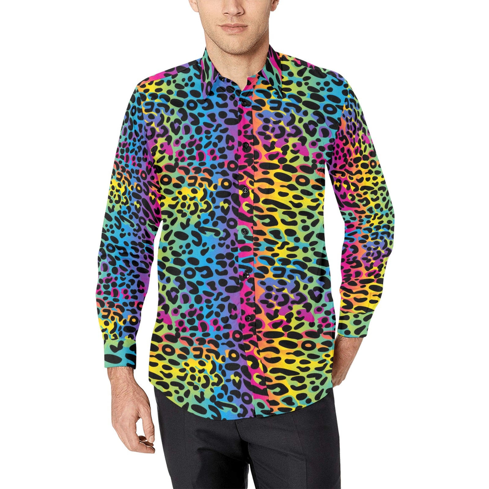 rainbow dress shirt RHC Easy Care Show Shirt ~ Rainbow Paisley 2 X-Large