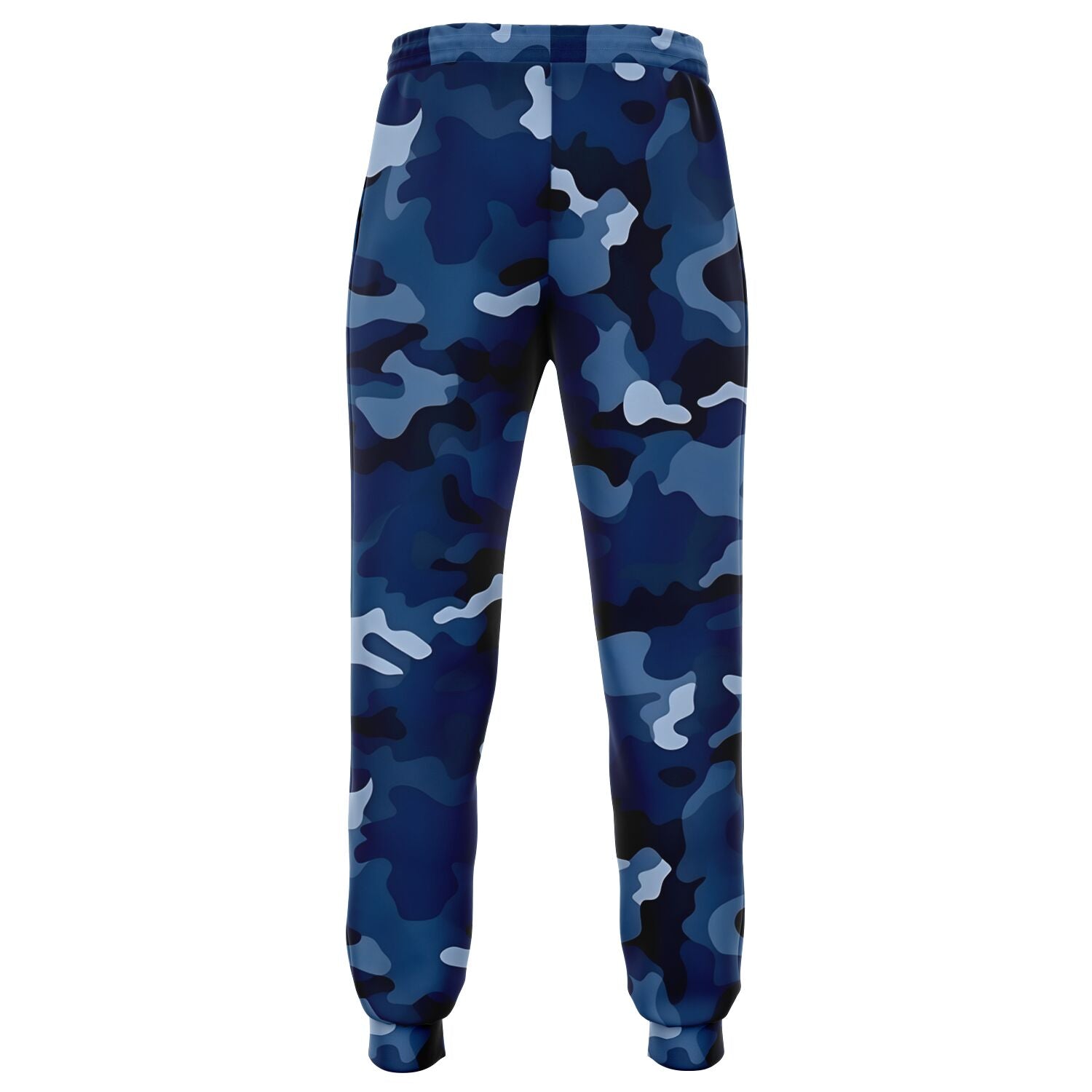 Navy Blue Camo Joggers Sweatpants with Pockets, Camouflage Women Men Fleece Sustainable Fun Comfy Sweats Pants Loungewear Starcove Fashion