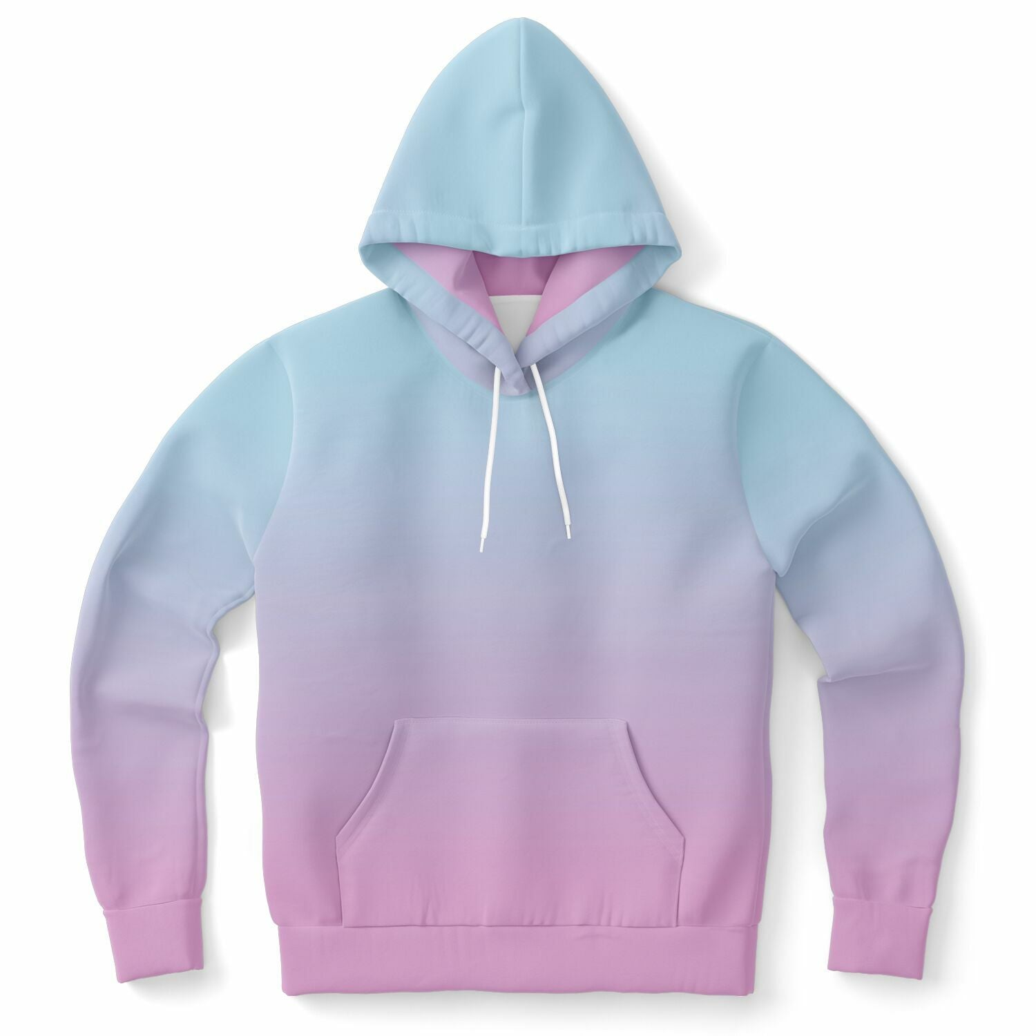 Pink Blue Ombre Hoodie, Pastel Gradient Tie dye Pullover Men Women