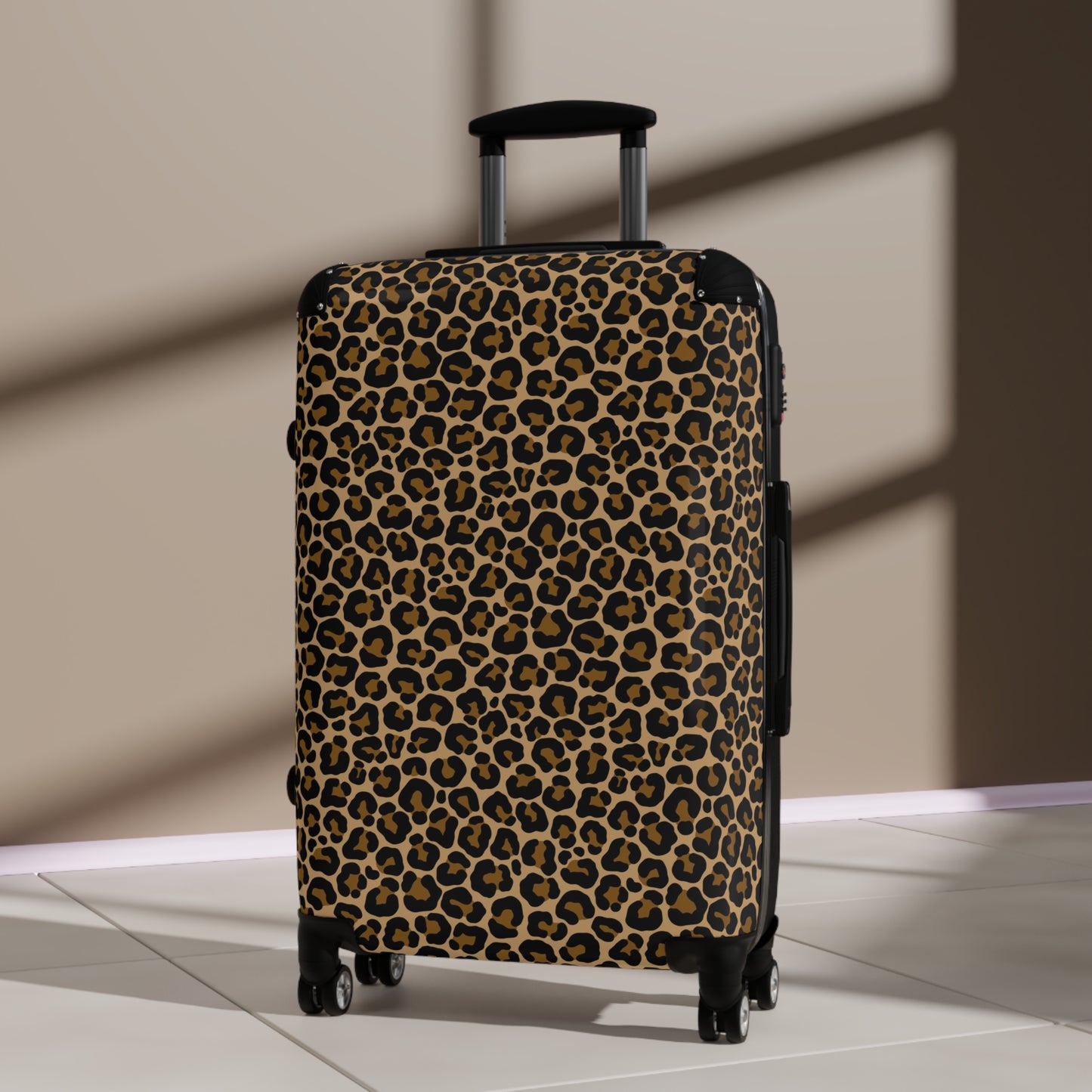 Leopard Suitcase Luggage, Animal Print Cheetah Carry On 4 Wheels Cabin Travel Small Large Set Rolling Spinner Lock Designer Hard Shell Case - Starcove Fashion