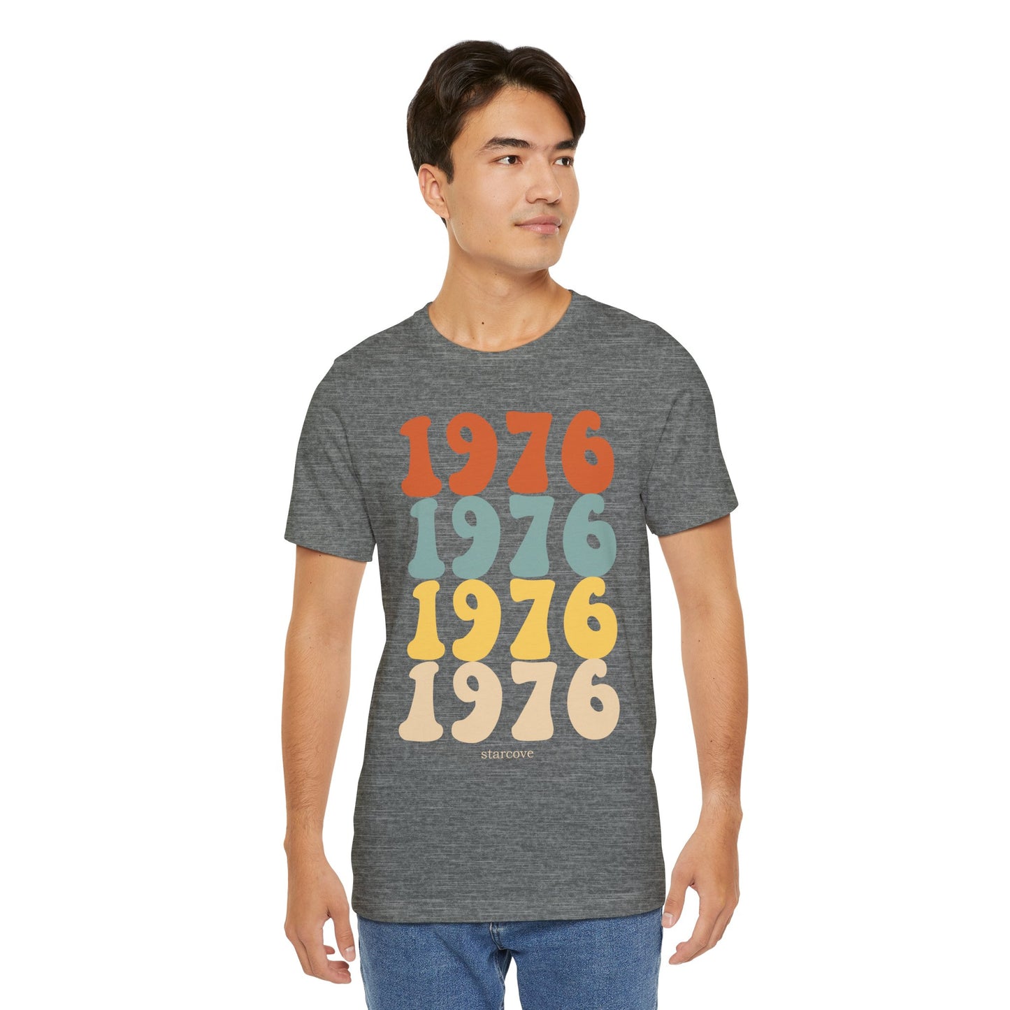 1976 shirt, 49th Birthday Party Turning Years Old 70s Retro Vintage gift Idea Women Men Born Made in 1976 Funny Present Dad Mom TShirt