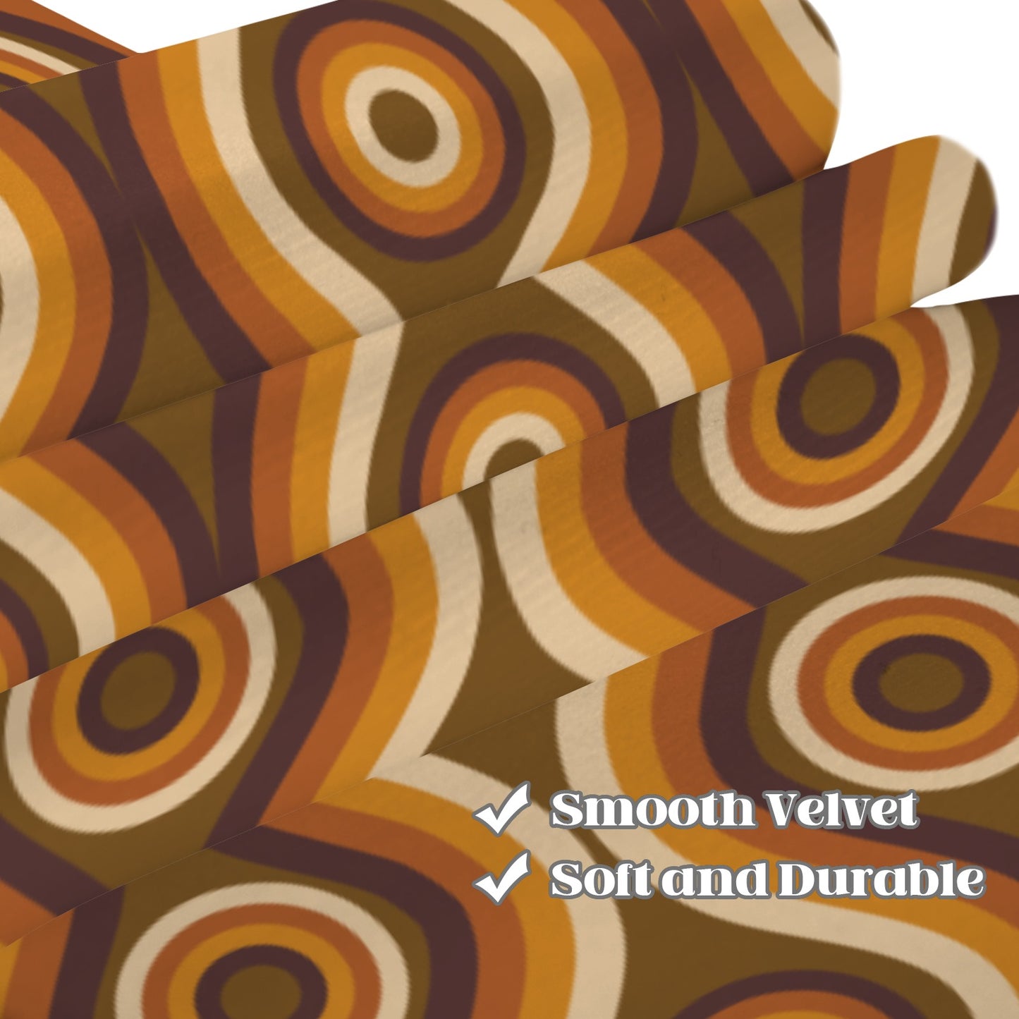 70s Retro Window Curtain, Orange Brown Vintage Kitchen Living Room Bedroom Bathroom Fabric Rod Pocket Decor Housewarming Home 63 Inch