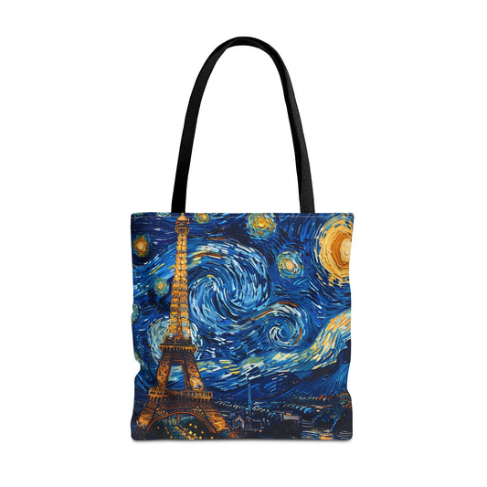 Paris Tote Bag, Eifel Tower Van Gogh Cute Canvas Shopping Small Large Travel Reusable Aesthetic Shoulder Bag