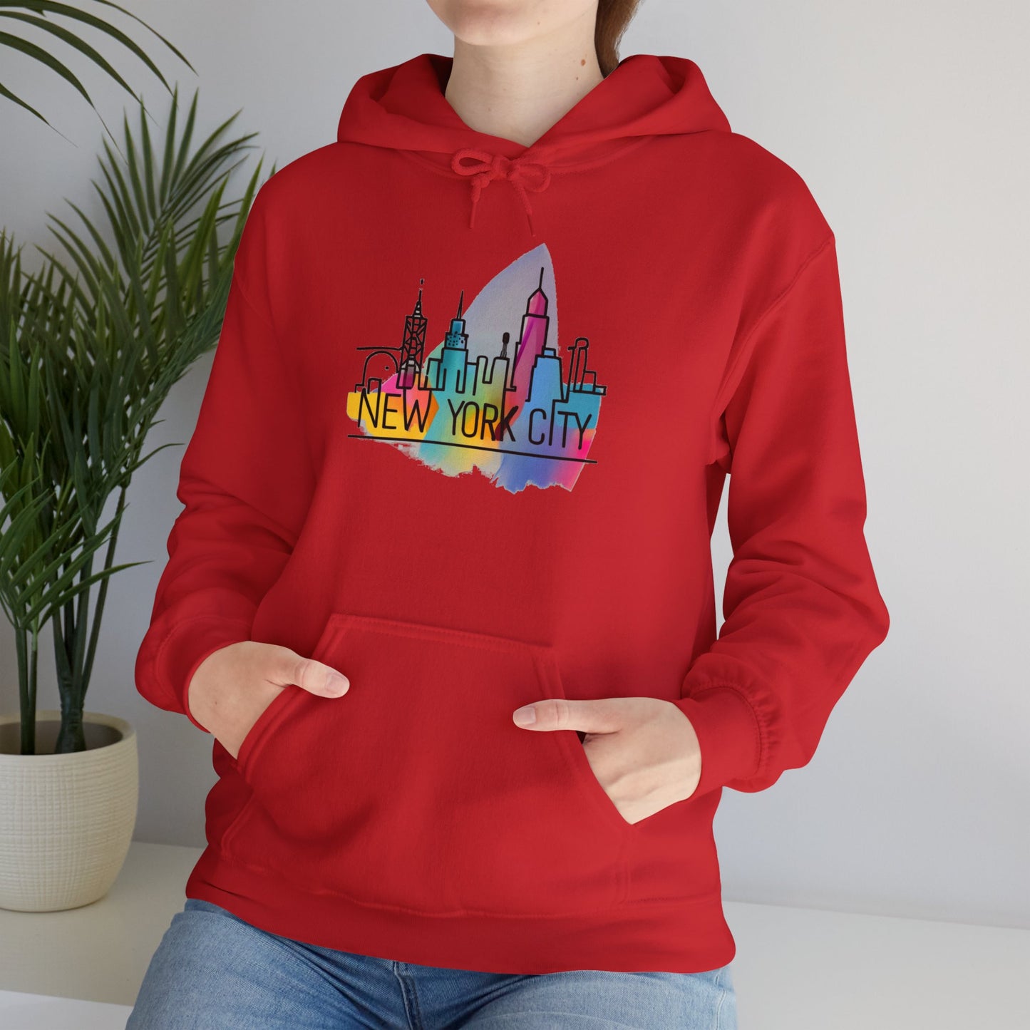 New York City Hoodie, NYC State Manhattan Pullover Men Women Adult Aesthetic Graphic Cotton Hooded Sweatshirt with Pockets