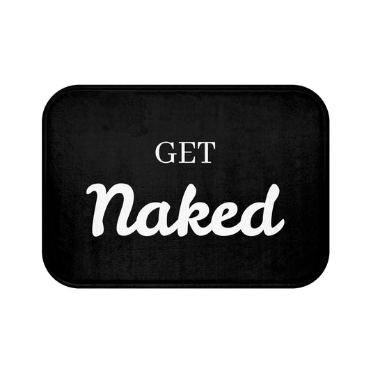 Get Naked Black Bath Mat, Funny Cute Shower Bathroom Decor Non Slip Floor Memory Foam Microfiber Large Small Washable Rug Starcove Fashion