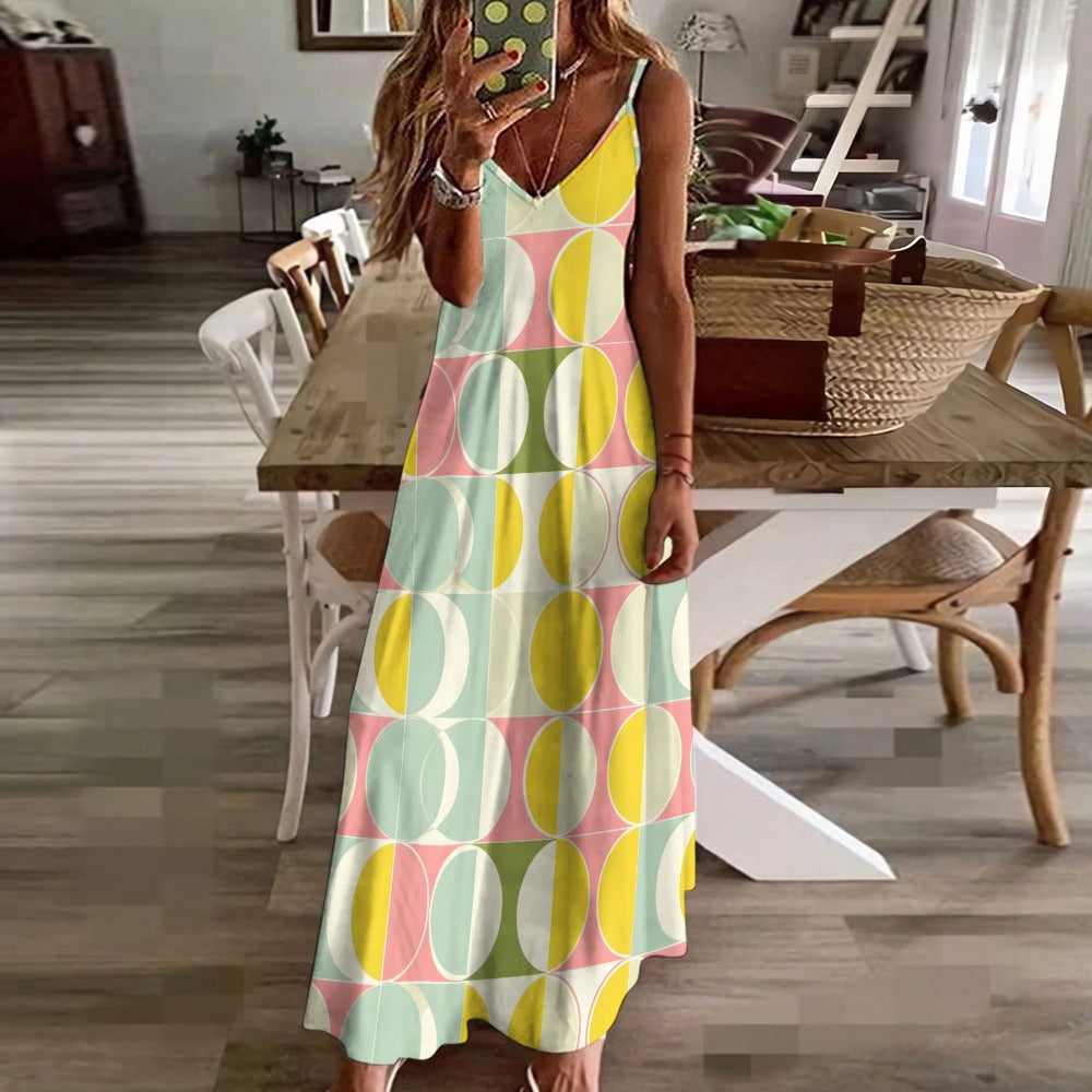 strapless open back dress Pink Delicate Chintz Puff Sleeve Belted Maxi Dress main image 0