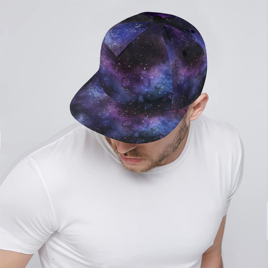 Galaxy Snapback Hat Cap, Space Purple Universe Stars Vintage Ball Dad Mom Trucker Men Women Male Ladies Stylish Aesthetic Designer Fashion
