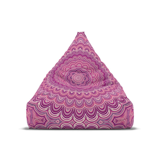 Pink Mandala Bean Bag Chair Cover, Washable Furniture Small Large Adult Kids Sofa Apartment Dorm Decor Unfilled Sack