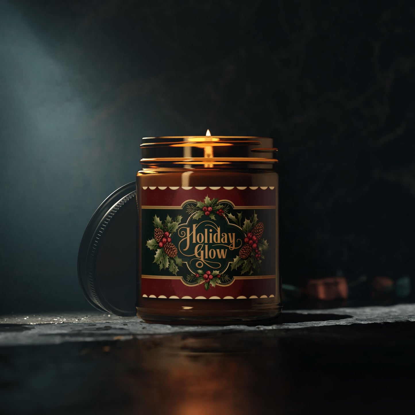 Christmas Scented Candle, Xmas Holiday Scents Smelling Handmade Aromatherapy Vintage Retro Natural Soy Wax Mom Dad Her Gift Present 9oz