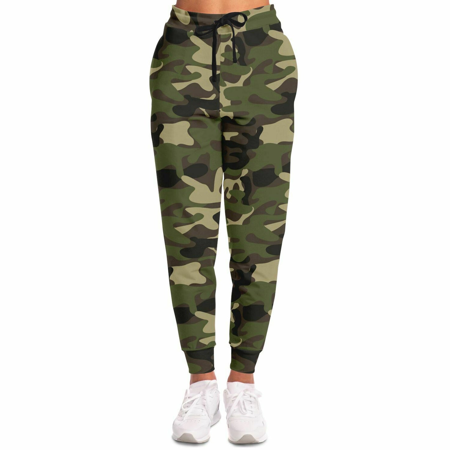Camo Joggers Sweatpants with Pockets, Camouflage Green Women Men Female Ladies Fleece Comfy Sweats Pants Loungewear Bottoms