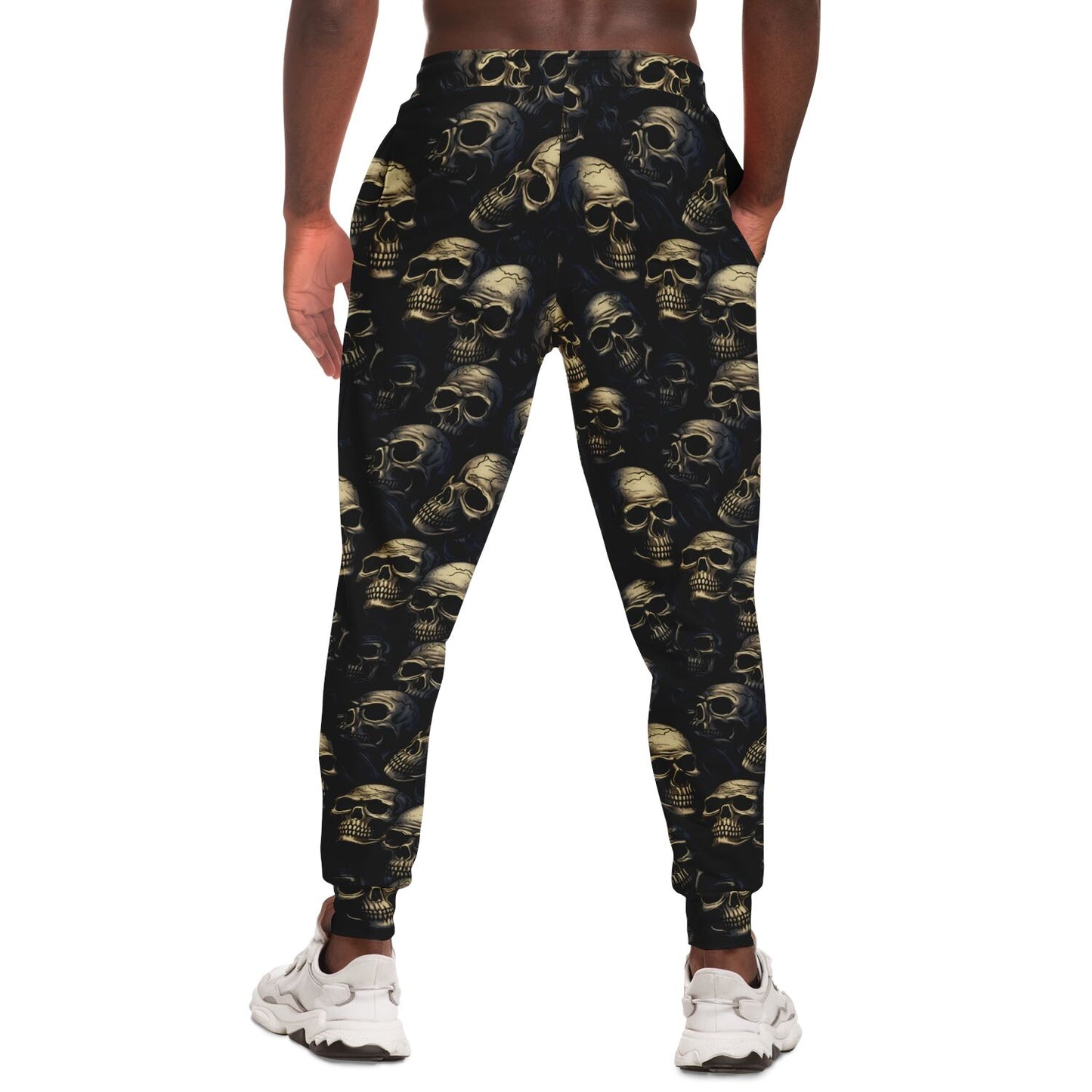 Halloween Joggers Sweatpants Pockets, Skulls Black Scary Spooky Women Men Male Female Ladies Fleece Comfy Sweats Pants Loungewear Bottoms