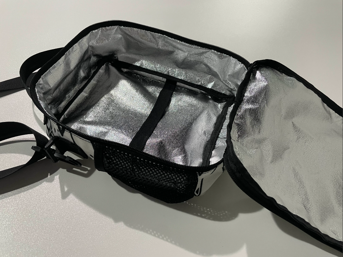 Daisy Insulated Kids Lunch Tote Box Bag, Floral Flowers White Black Cute Food Container Children Teens Black School Work Handbag Boys Girls