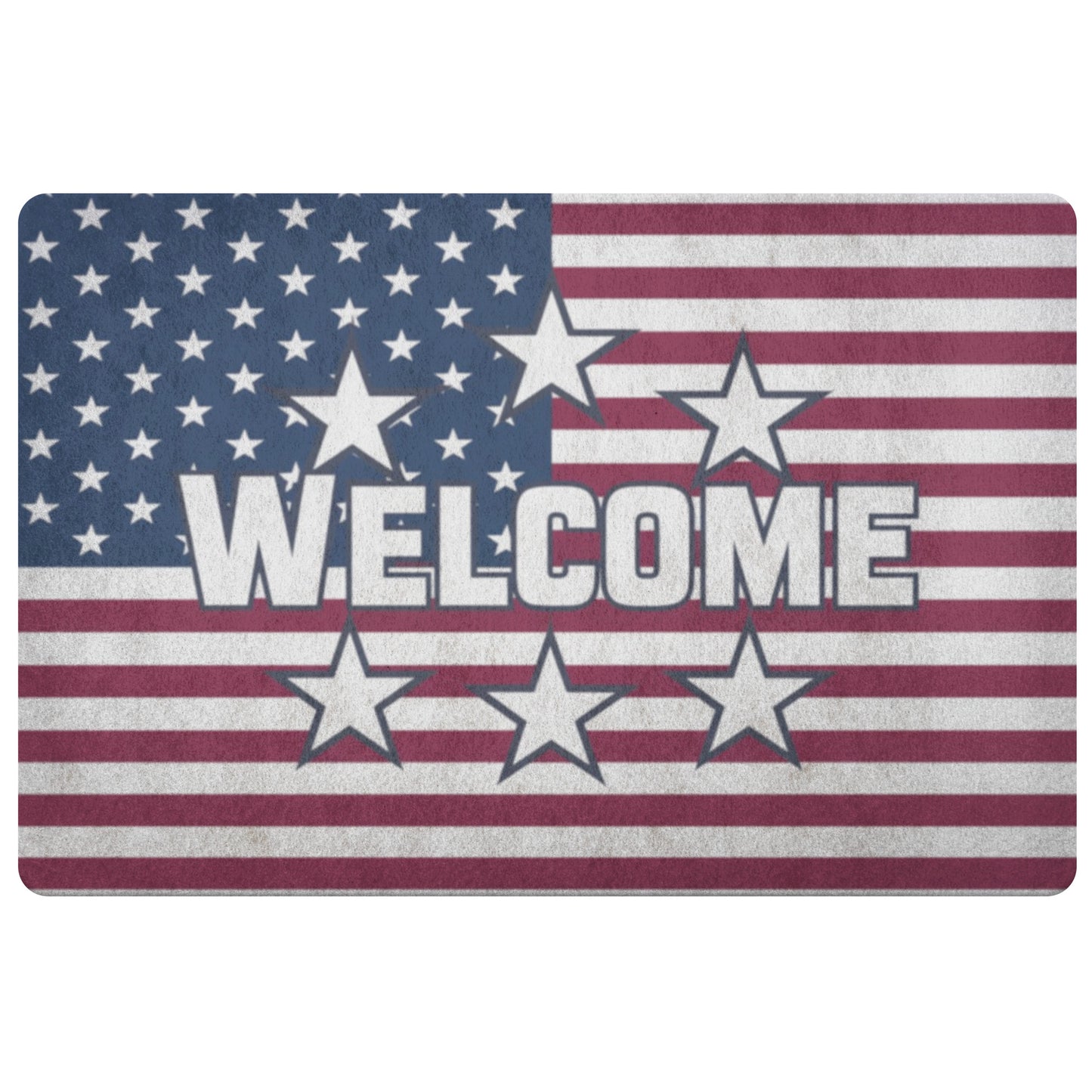 Patriotic Welcome Doormat, American Flag USA Front Mat Floor Outdoor Indoor Star Spangled Housewarming New Home Closing Gift Rug Decor - Starcove Fashion