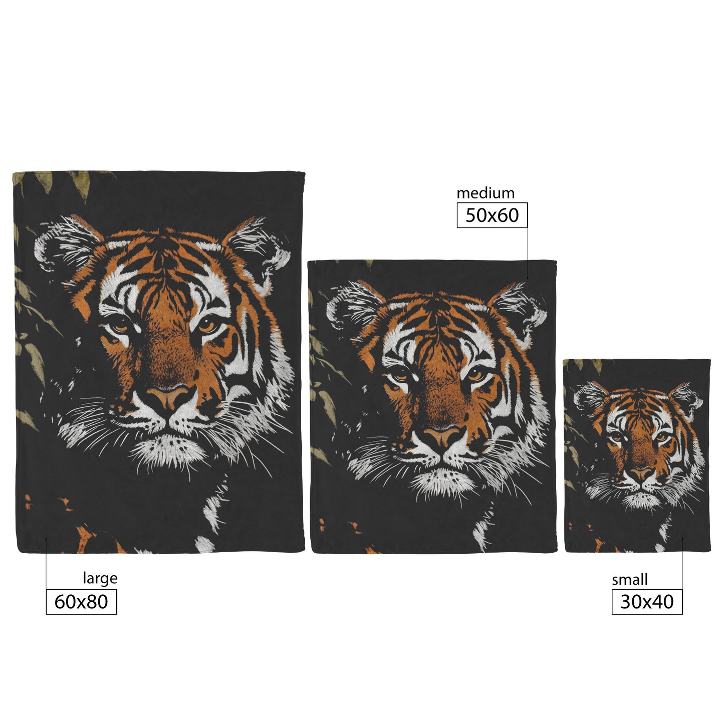 Tiger Print Fleece Throw Blanket, Animal Soft Plush Sherpa Fluffy Cozy Warm Adult Kids Small Large Sofa Couch Bed 50x60 Decorative Faux Fur