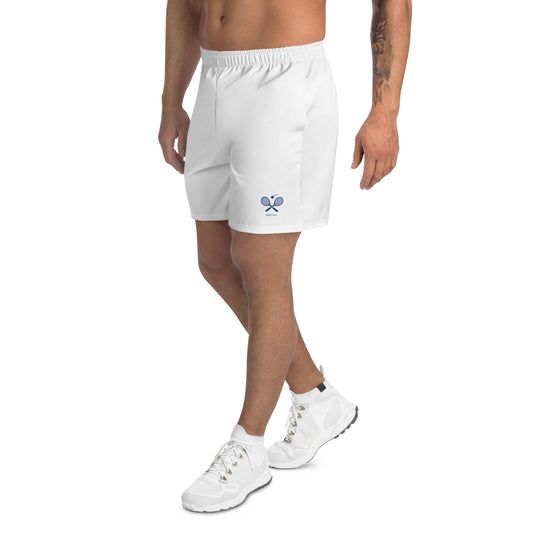 Tennis Men's Athletic 6.5" Long Shorts, Vintage Racket Racquets Sports Player White Retro Beach Shorts with Pockets Outfit Gift