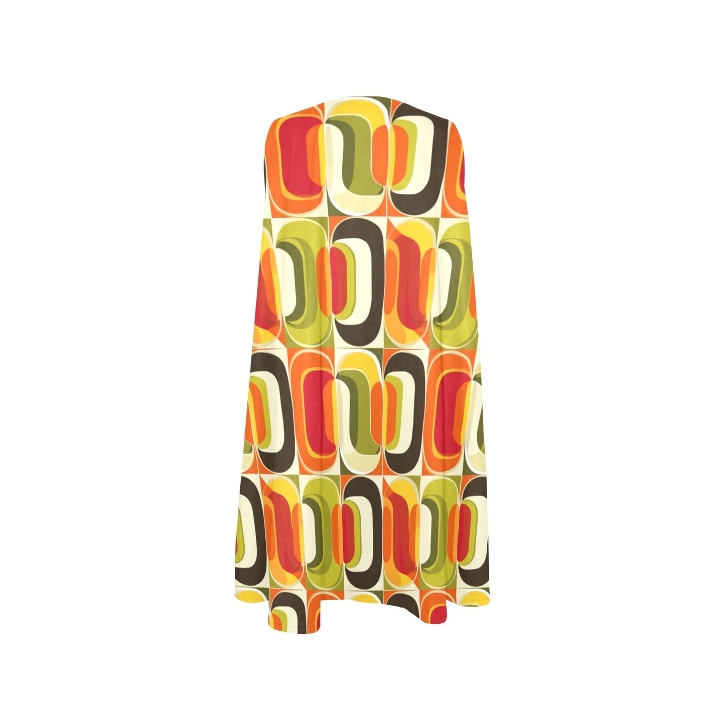 Mid Century Modern Tank Dress Women Pockets, 60s Retro Geometric Vintage 70s Print Summer Sleeveless Mini Short Cute Handmade Party Casual