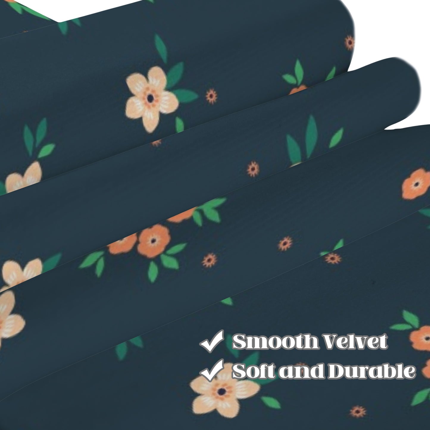 Floral Modern Window Curtain, Blue Green Flowers Kitchen Living Room Bedroom Bathroom Fabric Rod Pocket Decor Housewarming Home 63 Inch