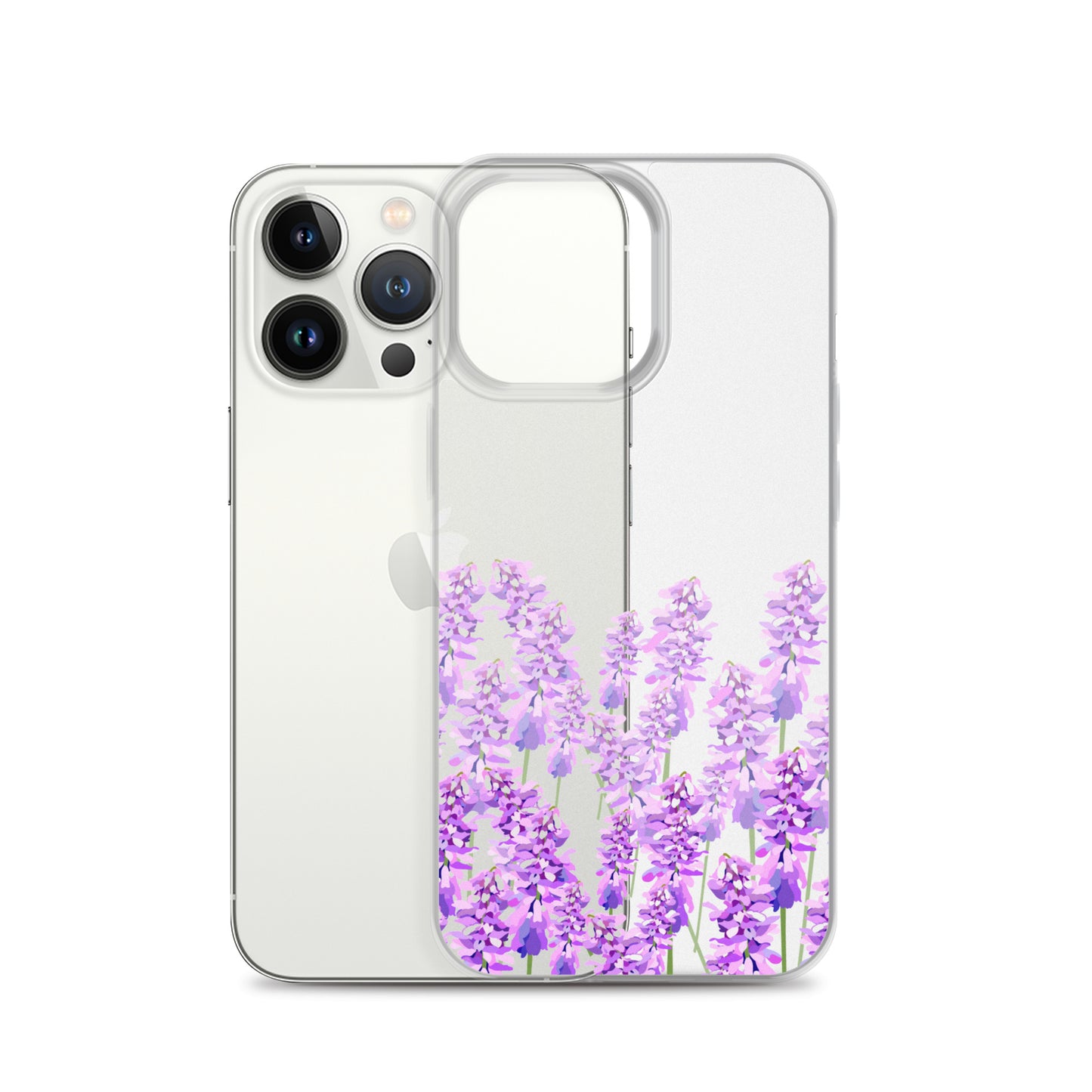 Purple Lavender iPhone 14 13 12 Case, Flowers Floral Clear Transparent Print Cute Aesthetic iPhone 11 Mini SE XS Max XR X 7 8 Cell Phone Starcove Fashion