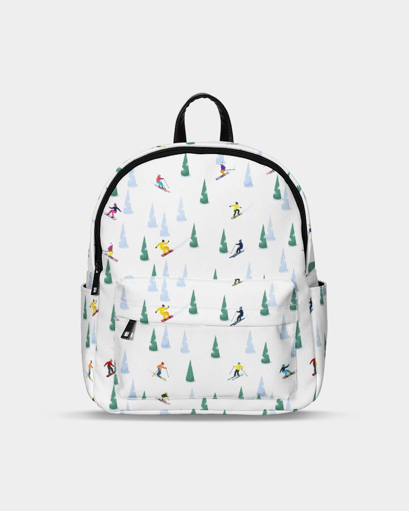 cool mini backpack Ski Mini Backpack, Snow skiers Snowboard Women Men Purse Kids Books School College Cool Ladies Side Pockets Aesthetic Bag Leather Handles