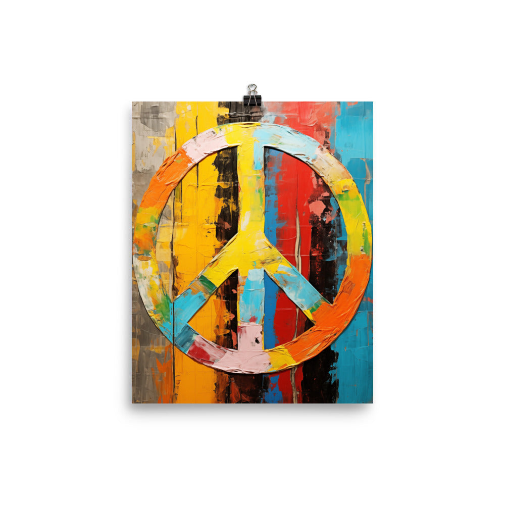Peace Sign Poster Print, Symbol Painting Picture Wall Image Art Vertical Paper Artwork Small Large Cool Room Office Inspirational Decor Starcove Fashion