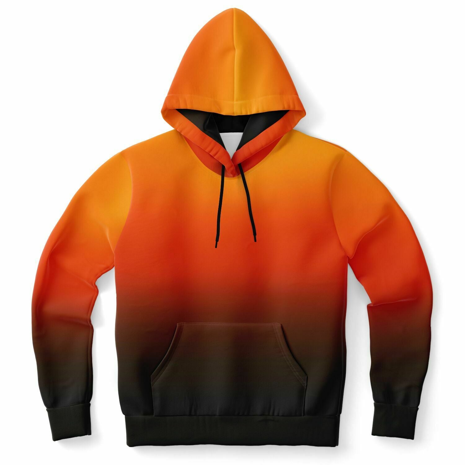Black and Orange Ombre Hoodie, Gradient Tie Dye Pullover Men Women