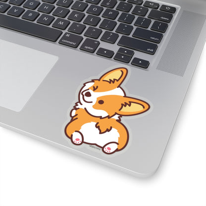 Cute Corgi Dog Butt Winking Vinyl Sticker, Puppy Best Friend Gift Laptop Car Wall Aesthetic Decals Animal Stickers Macbook Pro Starcove Fashion