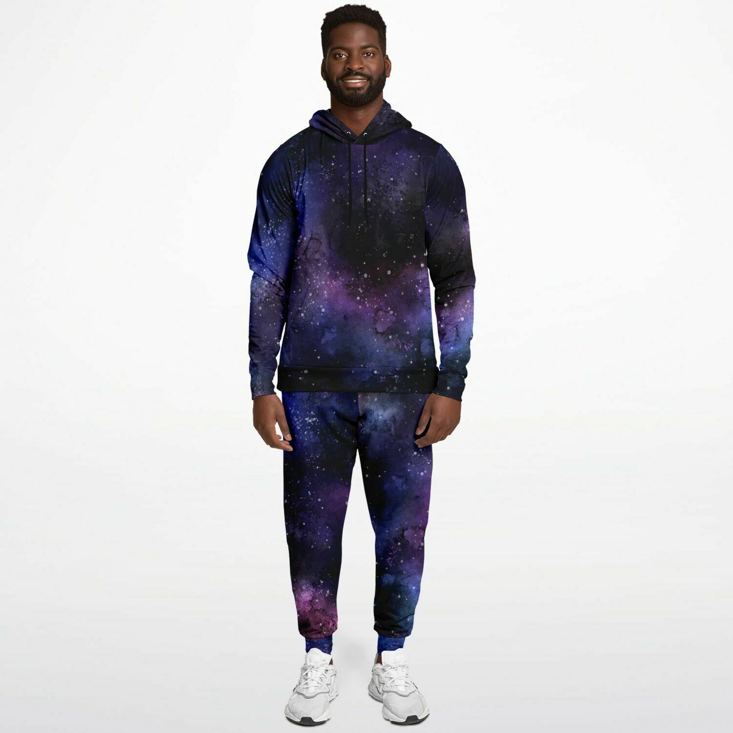 Galaxy Hoodie Jogger Sweatsuit Set, Stars Universe Hooded Sweatshirt Sweatpants Women Men Cotton Matching Plus Size Sweats Starcove Fashion