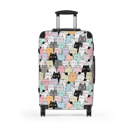 Cute Cat Cabin Suitcase Luggage, Kitten Carry On With Wheels Travel Bag Rolling Spinner Lock Decorative Small Medium Large Women Hardcase Starcove Fashion