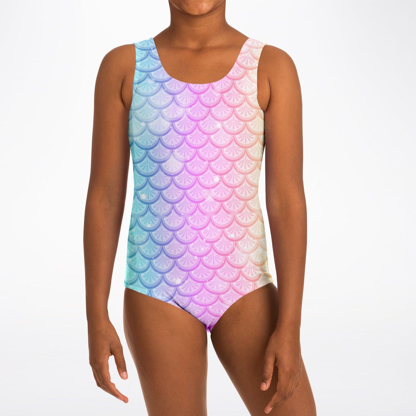 Rainbow Mermaid Little Girl Kids Swimsuits w Liner (2T - 7), Ombre Tie Dye Scales Toddler One Piece Bathing Suit Swimming Swim Swimwear Starcove Fashion