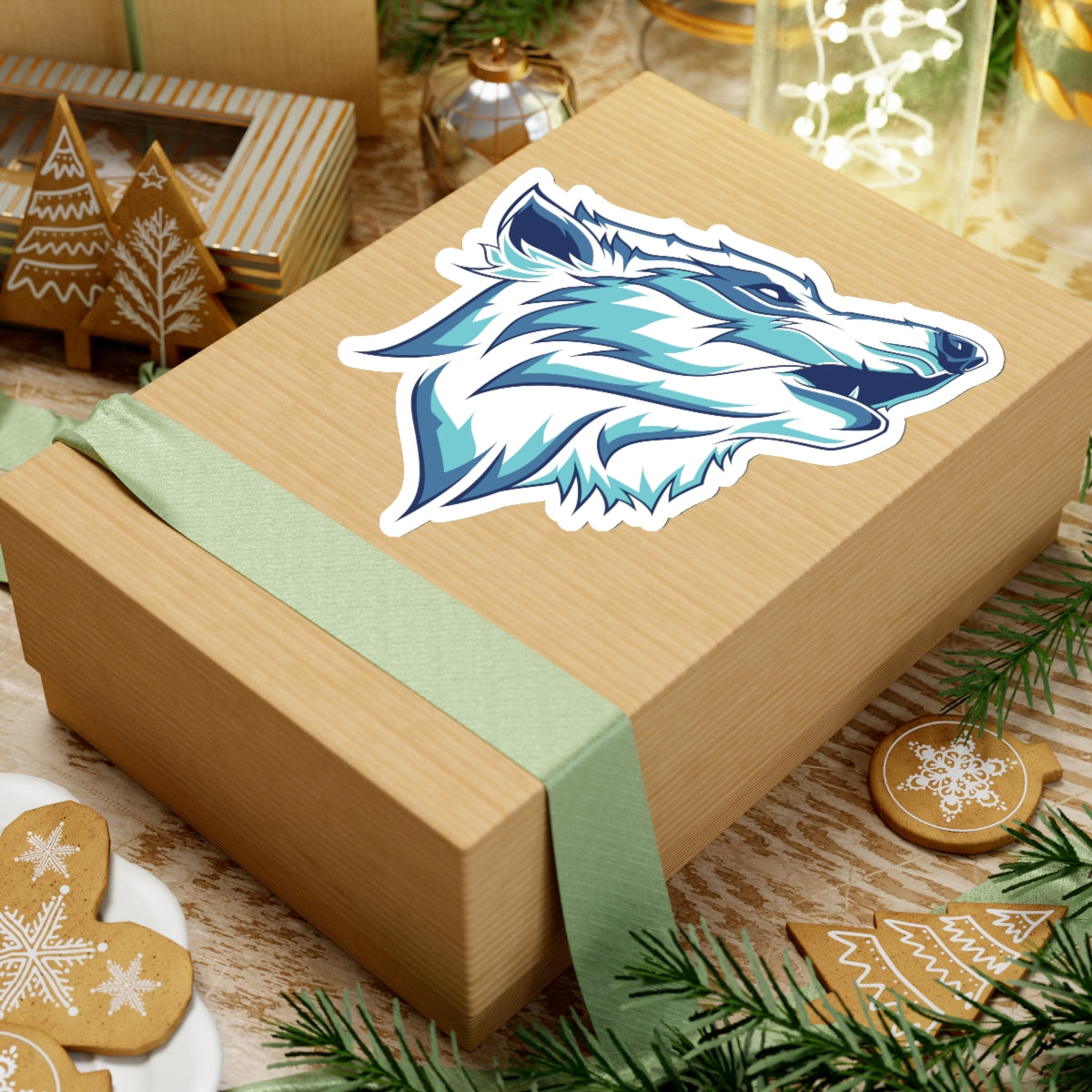 Wolf Head Sticker, Animal Tattoo Cute Vinyl Decal Label Phone Transparent Clear Mini Small Large Cool Art Computer Flask Starcove Fashion