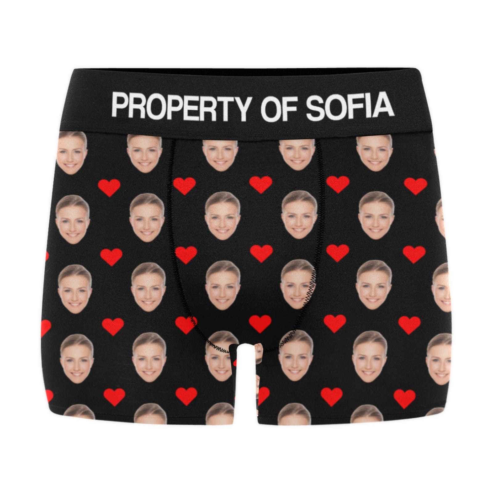 Custom Face Men Underwear, Personalized Property Name Photo Boxers
